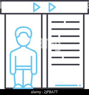 icône de ligne de levage, symbole de contour, illustration vectorielle, signe de concept Illustration de Vecteur