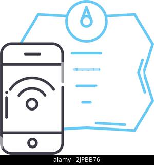 icône de ligne du contrôleur de reconnaissance gestuelle, symbole de contour, illustration vectorielle, signe de concept Illustration de Vecteur