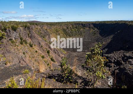 au-dessus du cratère puhimau le long de la chaîne de craters route dans le parc national des volcans d'hawaï Banque D'Images