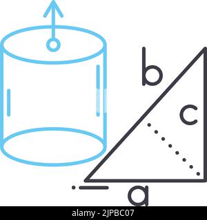 icône de ligne de trigonométrie, symbole de contour, illustration vectorielle, signe de concept Illustration de Vecteur