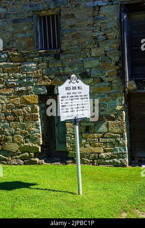 Port Deposit, MD, États-Unis – 13 août 2022 : le moulin Rock Run était un moulin à grames établi en 1725, situé près de l'entrée de la ville actuelle. Banque D'Images