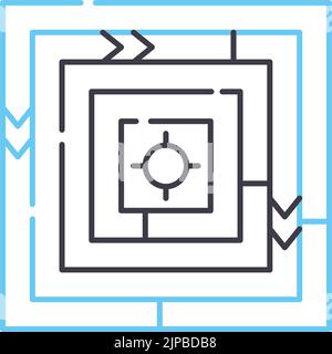 icône de ligne de labyrinthe, symbole de contour, illustration vectorielle, signe de concept Illustration de Vecteur