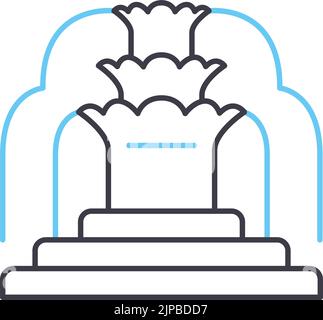 icône de ligne de fontaine, symbole de contour, illustration vectorielle, signe de concept Illustration de Vecteur