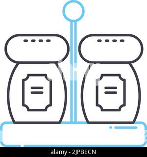 icône de la ligne de la bouteille de poivre, symbole de contour, illustration vectorielle, signe de concept Illustration de Vecteur