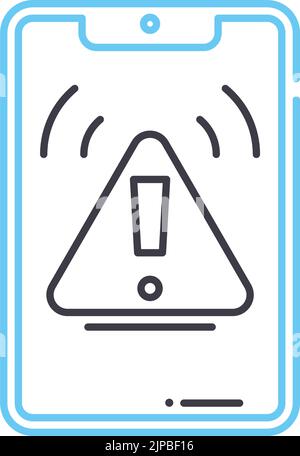 icône de ligne d'alerte de fraude, symbole de contour, illustration vectorielle, signe de concept Illustration de Vecteur