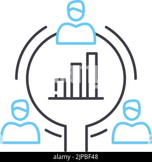icône de ligne de recherche quantitative, symbole de contour, illustration vectorielle, signe de concept Illustration de Vecteur