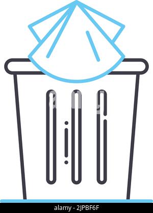 lancer l'icône de ligne de tissu utilisée, le symbole de contour, l'illustration vectorielle, le signe de concept Illustration de Vecteur