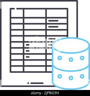icône de ligne de table de fréquences, symbole de contour, illustration vectorielle, signe de concept Illustration de Vecteur
