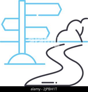 icône de ligne de signalisation routière, symbole de contour, illustration vectorielle, signe concept Illustration de Vecteur