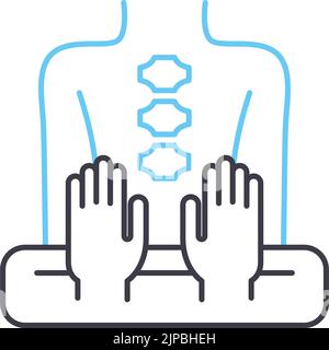 icône de ligne ostéopathique, symbole de contour, illustration vectorielle, signe de concept Illustration de Vecteur