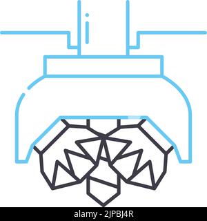 icône de ligne de forage d'huile, symbole de contour, illustration vectorielle, signe de concept Illustration de Vecteur