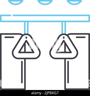 icône de la ligne de métro, symbole de contour, illustration vectorielle, signe concept Illustration de Vecteur