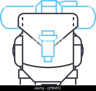 icône de ligne de sac extérieur, symbole de contour, illustration vectorielle, signe de concept Illustration de Vecteur