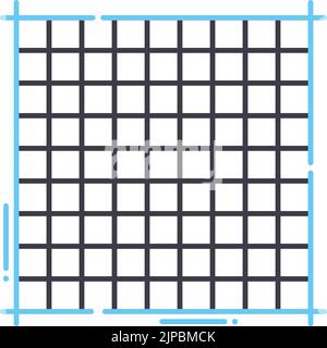 icône de ligne de grille de pixels, symbole de contour, illustration vectorielle, signe de concept Illustration de Vecteur