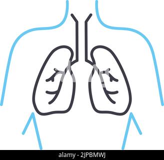 icône de ligne pneumania, symbole de contour, illustration vectorielle, signe de concept Illustration de Vecteur