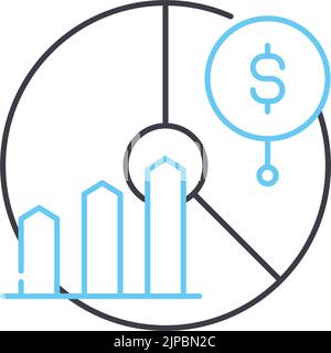 icône de ligne de revenu net, symbole de contour, illustration vectorielle, signe de concept Illustration de Vecteur