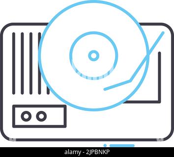 icône de ligne de lecteur de vinyle, symbole de contour, illustration vectorielle, signe de concept Illustration de Vecteur