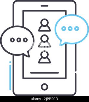 icône de ligne de forum, symbole de contour, illustration vectorielle, signe de concept Illustration de Vecteur