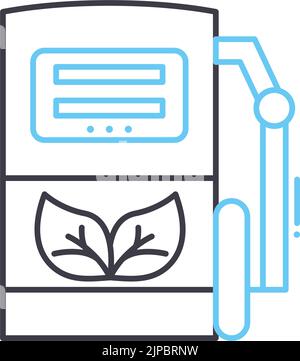 icône de ligne de biocarburants de génération, symbole de contour, illustration vectorielle, signe de concept Illustration de Vecteur