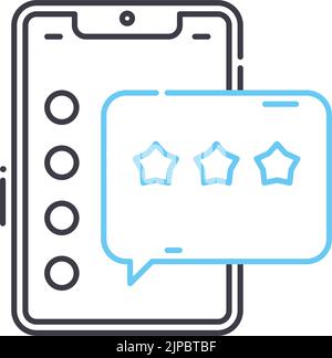 témoignages icône de ligne, symbole de contour, illustration de vecteur, signe de concept Illustration de Vecteur