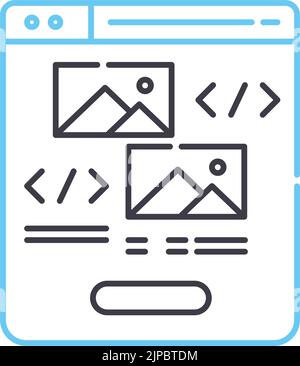 icône de ligne de thème, symbole de contour, illustration vectorielle, signe de concept Illustration de Vecteur