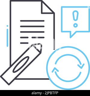 examinez l'icône de ligne du document, le symbole de contour, l'illustration vectorielle, le signe de concept Illustration de Vecteur