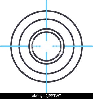 icône de ligne d'emplacement cible, symbole de contour, illustration vectorielle, signe de concept Illustration de Vecteur