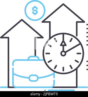 icône de ligne d'investissement à court terme, symbole de contour, illustration vectorielle, signe de concept Illustration de Vecteur