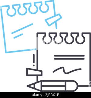 icône de ligne de notes, symbole de contour, illustration vectorielle, signe de concept Illustration de Vecteur