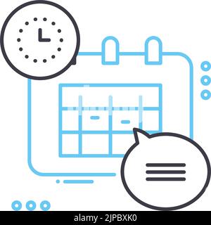 icône de ligne d'horaire, symbole de contour, illustration vectorielle, signe de concept Illustration de Vecteur
