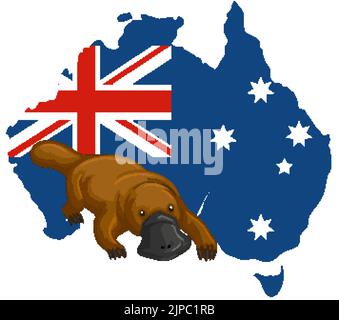Illustration de la présence d'un cartoon australien de ornithorynques Illustration de Vecteur