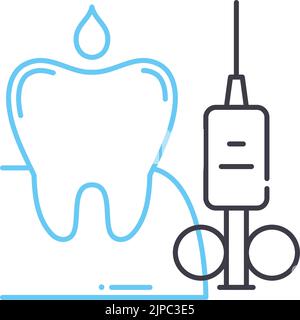 icône de ligne d'injection, symbole de contour, illustration vectorielle, signe de concept Illustration de Vecteur