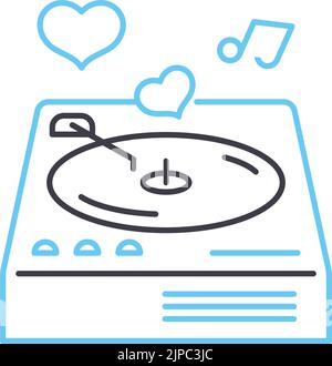 icône de ligne de mélomane, symbole de contour, illustration vectorielle, signe de concept Illustration de Vecteur
