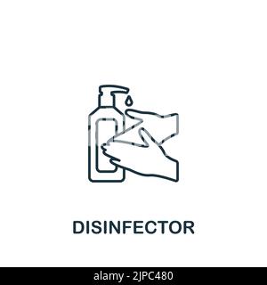 Icône du désinfecteur. Icône Line simple pour les modèles, la conception Web et les infographies Illustration de Vecteur
