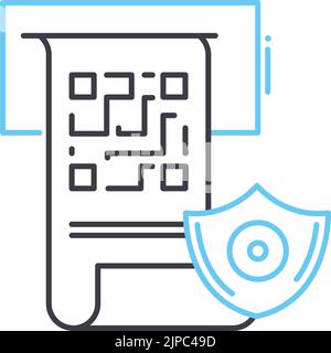 icône de ligne de document de code qr, symbole de contour, illustration vectorielle, signe de concept Illustration de Vecteur