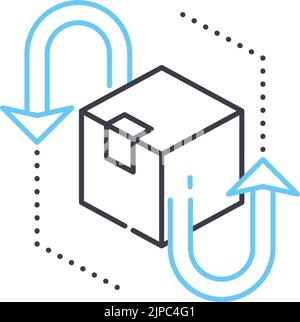 icône de ligne de retour, symbole de contour, illustration vectorielle, signe de concept Illustration de Vecteur