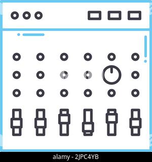 icône de ligne de tableau de mélange, symbole de contour, illustration vectorielle, signe de concept Illustration de Vecteur