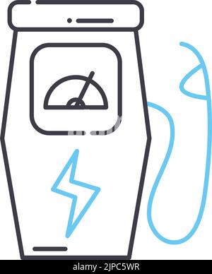 icône de ligne de station de recharge, symbole de contour, illustration vectorielle, signe de concept Illustration de Vecteur