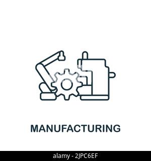 Icône Fabrication. Line simple Industry 4,0 icon pour les modèles, la conception Web et les infographies Illustration de Vecteur