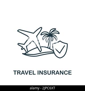 Icône assurance voyage. Icône Line simple Insurance pour modèles, conception Web et infographies Illustration de Vecteur