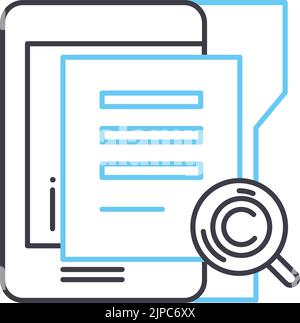 icône de ligne d'enregistrement de recherche, symbole de contour, illustration vectorielle, signe de concept Illustration de Vecteur