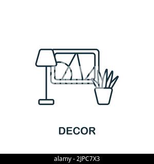 Icône décor. Line simple Interior Furniture Icon pour modèles, web design et infographies Illustration de Vecteur