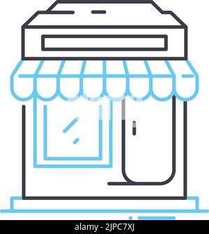 icône de ligne de stockage, symbole de contour, illustration vectorielle, signe de concept Illustration de Vecteur