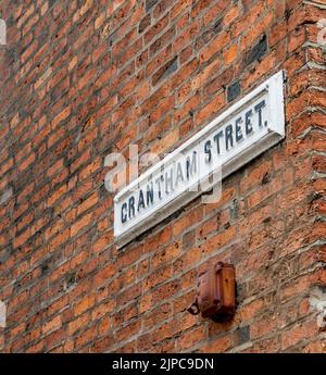 Panneau Grantham Street Lincoln City 2022 Banque D'Images