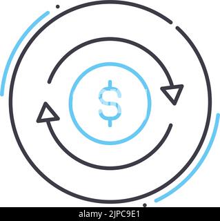icône de retour sur investissement, symbole de contour, illustration vectorielle, signe de concept Illustration de Vecteur