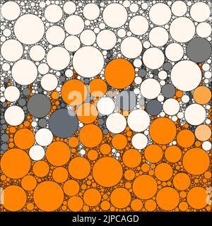 Les cercles de couleur décoratifs abstraits de différentes tailles et couleurs sont placés de façon aléatoire dans l'arrière-plan du motif de forme ronde Banque D'Images