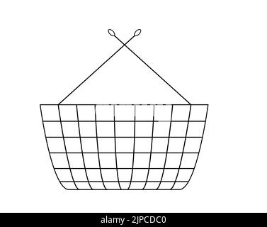 Vider le panier en métal dans lequel vous pouvez insérer n'importe quel objet. Élément de conception très adapté Illustration de Vecteur