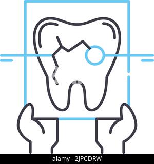 icône de ligne de rayons x, symbole de contour, illustration vectorielle, signe de concept Illustration de Vecteur