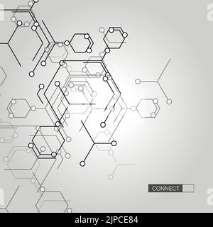 Connexion de formes sur fond clair. Bannière. Art géométrique Illustration de Vecteur