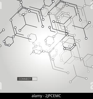 Connexion de formes sur fond clair. Bannière. Art géométrique Illustration de Vecteur